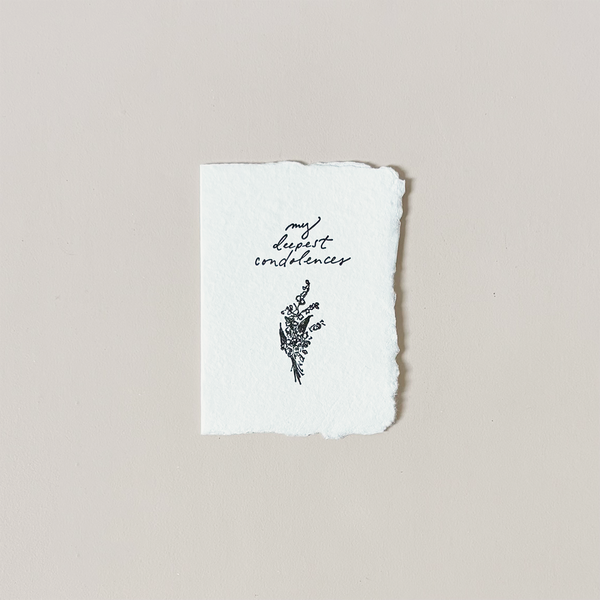 My Deepest Condolences Note Card