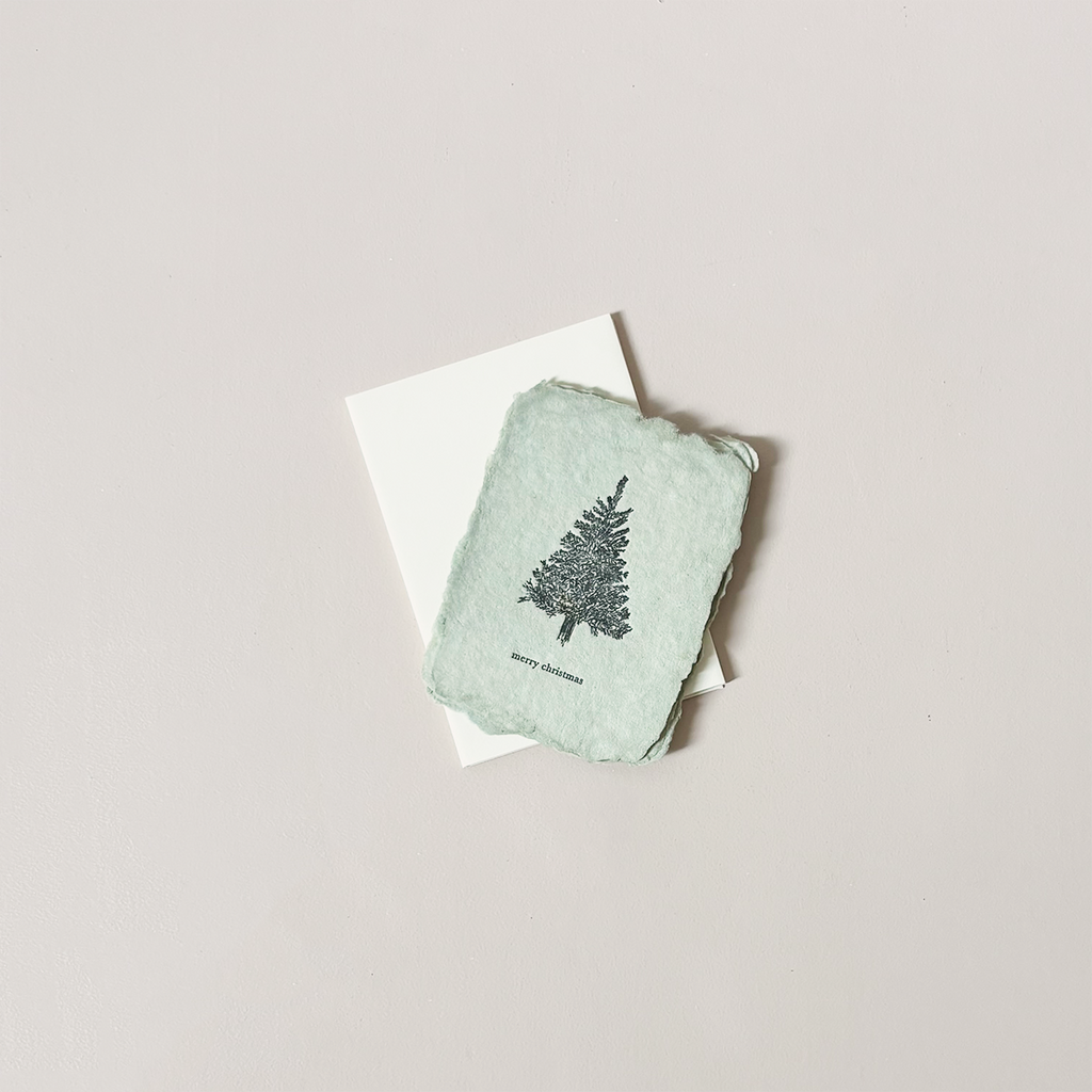 Petite Merry Christmas Tree Note Card Set/4