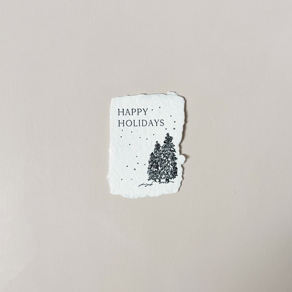 Petite Snowy Trees Happy Holidays Note Card Set/4