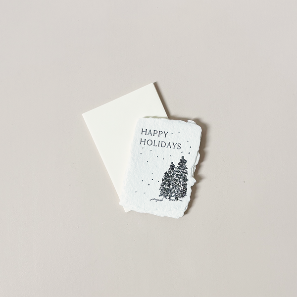 Petite Snowy Trees Happy Holidays Note Card Set/4