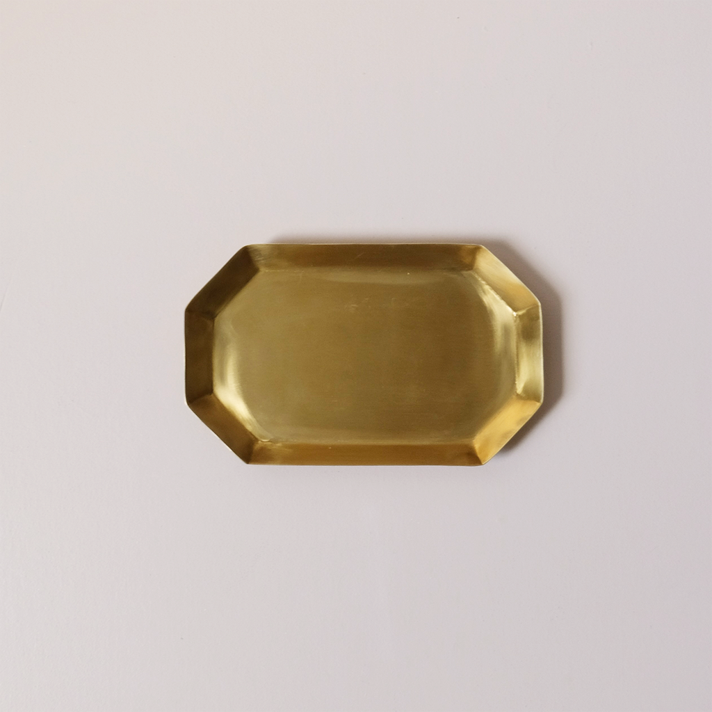 Brass Long Octagon Plate Large