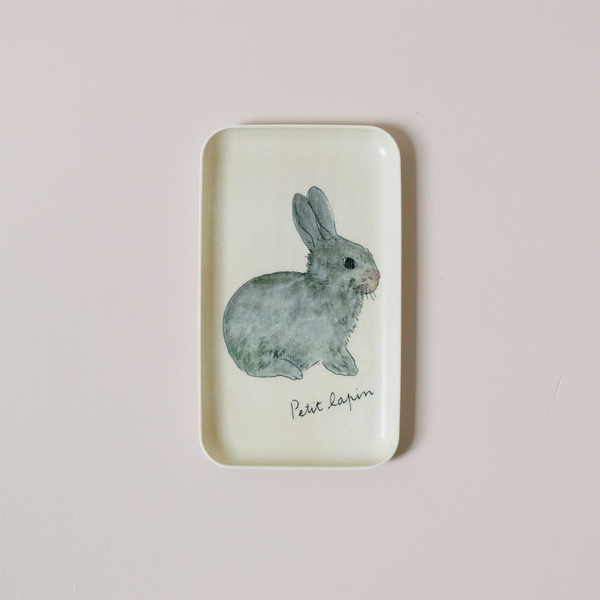 Linen Coated Tray Small Lapin