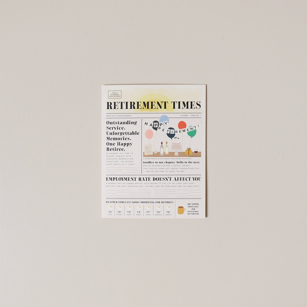 Retirement Times Note Card