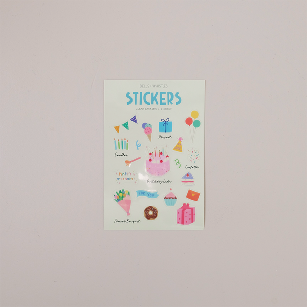 Birthday Clear Stickers