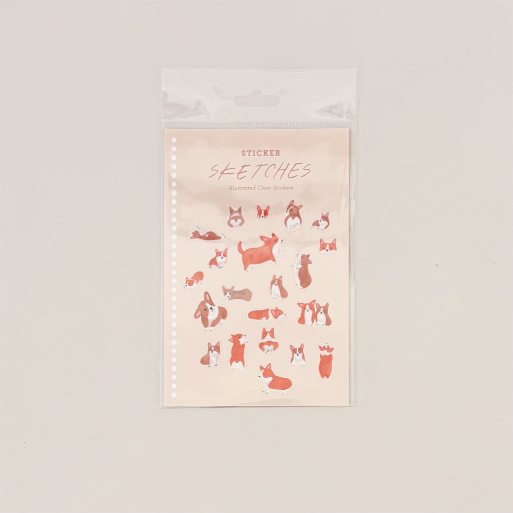 Corgi Clear Stickers