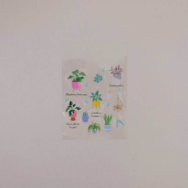House Plants Clear Stickers