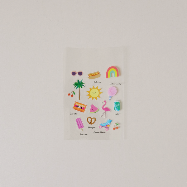 Summer Icons Clear Stickers