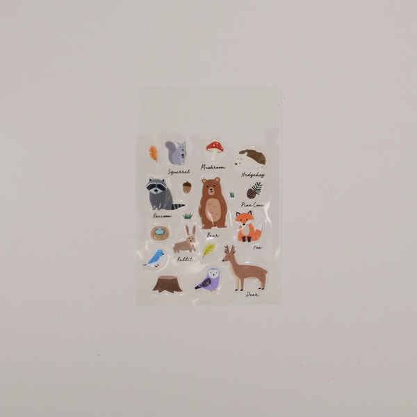 Woodland Animals Clear Stickers