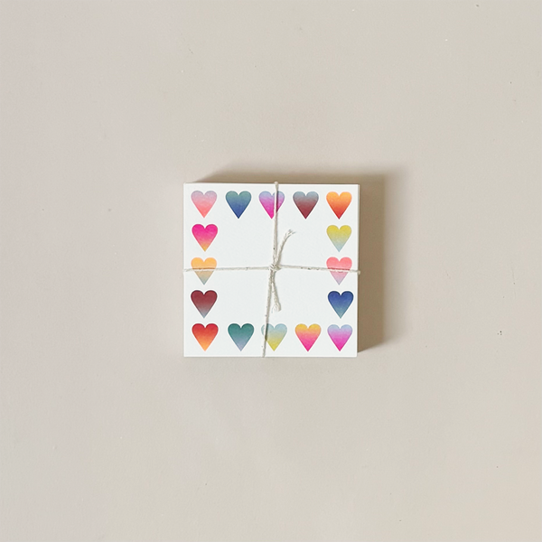 Gradient Hearts Square Mini Notes