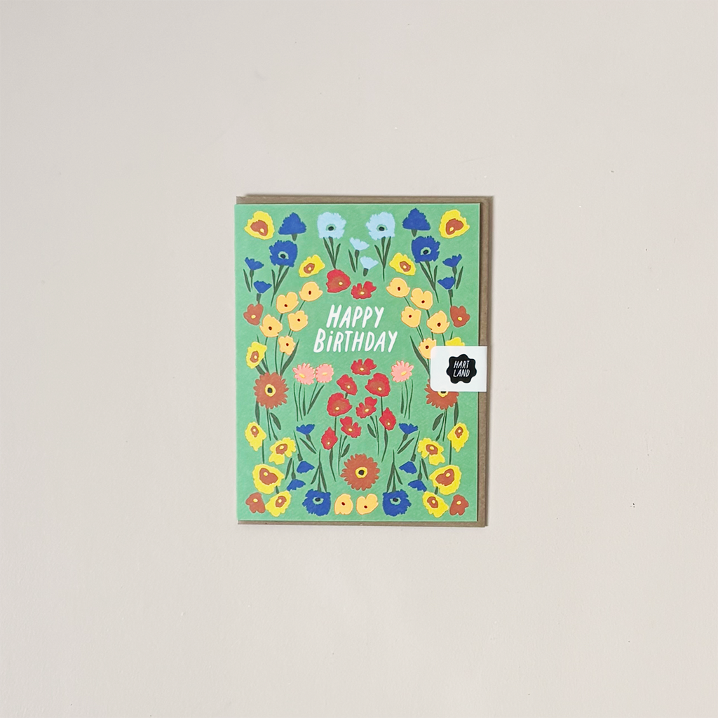 Green Garden Birthday Note Card