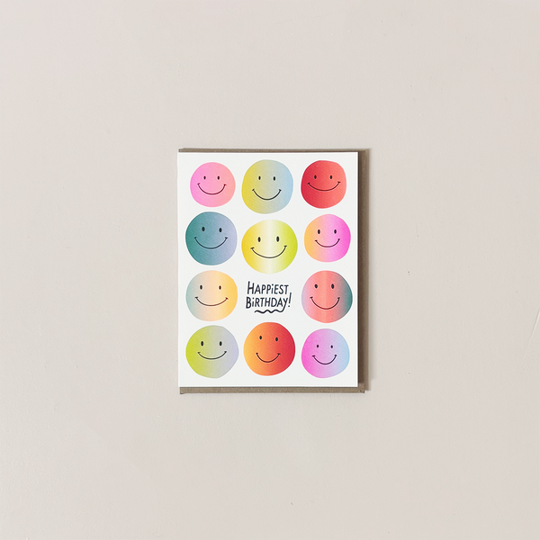 Neon Gradient Smiles Note Card