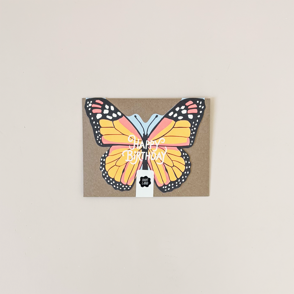 Die Cut Monarch Birthday Note Card