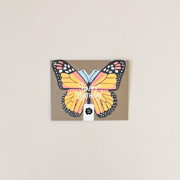 Die Cut Monarch Birthday Note Card