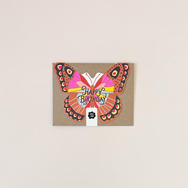 Die Cut Rainbow Butterfly Birthday Note Card