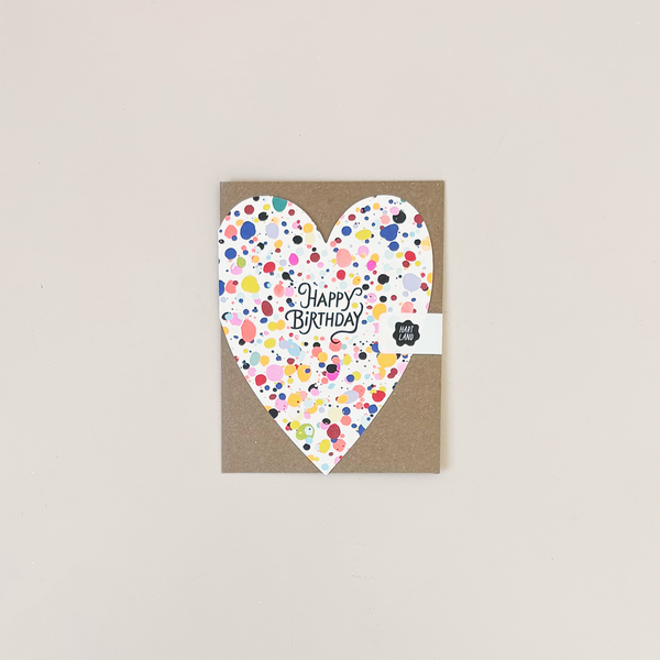 Speckle Birthday Heart Note Card