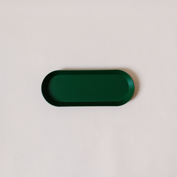 Steel Oval Tray Green
