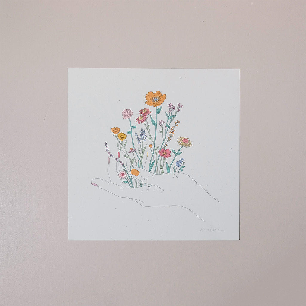 Wildflowers in Hand Art Print