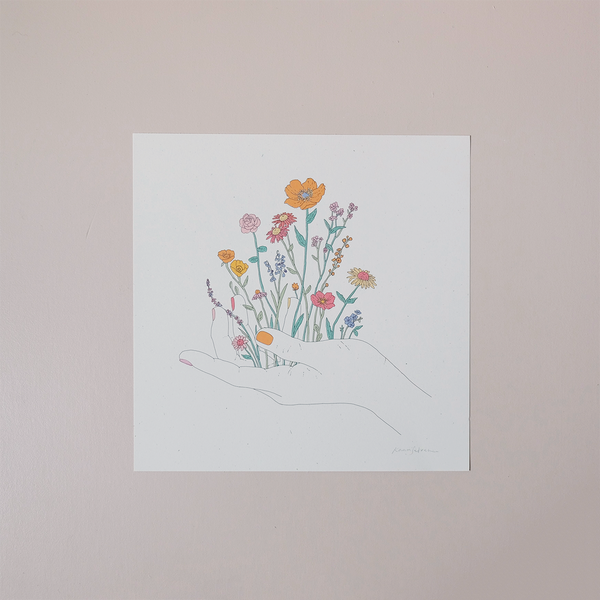 Wildflowers in Hand Art Print