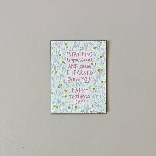 Everything Important Note Card