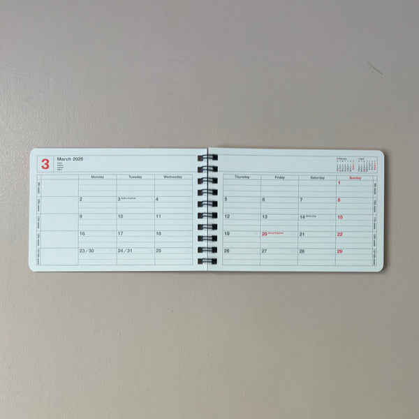 2026 Notebook Calendar Mint