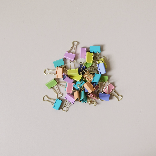 Pastel Rainbow Binder Clips