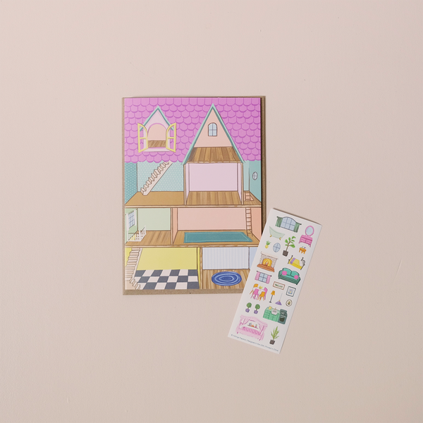 Dollhouse Sticker Scene Note Card