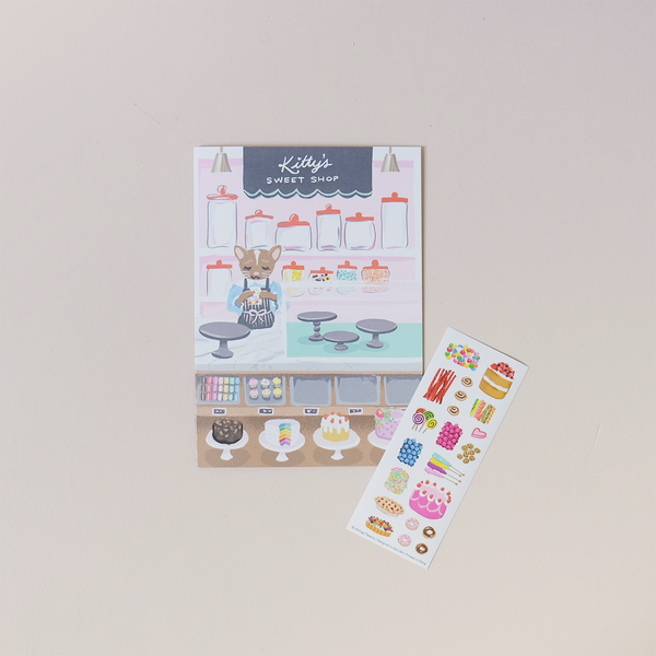 Sweet Shop Sticker Scene Note Card