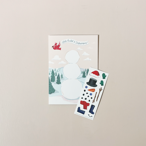 Build a Snowman Sticker Scene Note Card