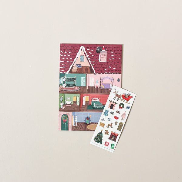 Holiday House Sticker Scene Note Card