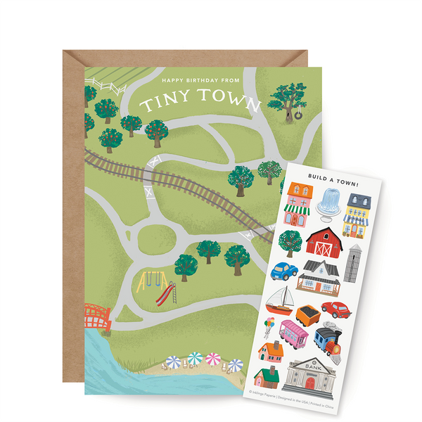 Tiny Town Sticker Scene Note Card