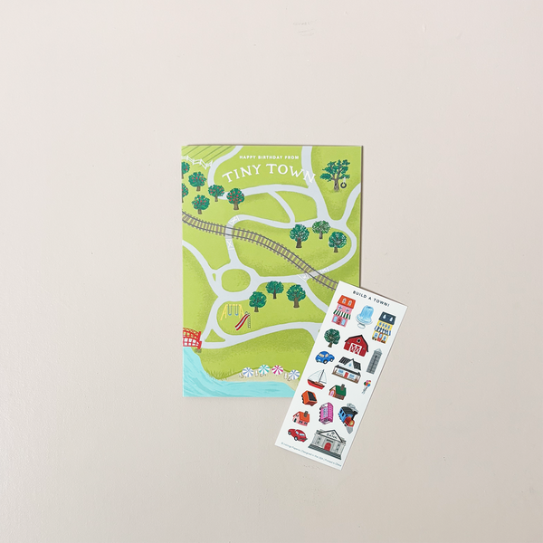 Tiny Town Sticker Scene Note Card