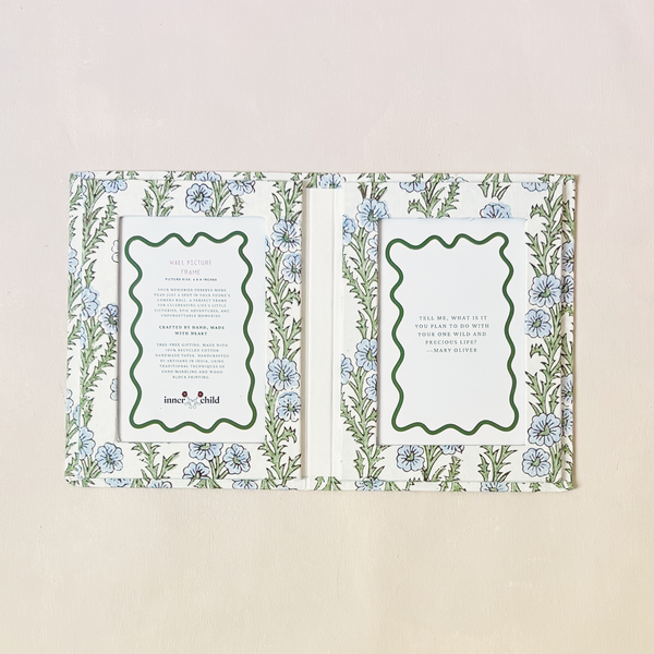Block Print Folding Picture Frame Forget-Me-Not