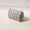 Cosmetic Bag Floral Stripe Mustard Medium