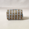 Cosmetic Bag Floral Stripe Mustard Medium