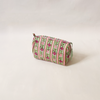 Cosmetic Bag Floral Stripe Pink Small