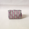 Cosmetic Bag Floral Stripe Raspberry Medium