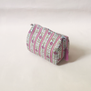 Cosmetic Bag Floral Stripe Raspberry Medium