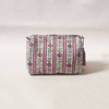 Cosmetic Bag Floral Stripe Raspberry Medium
