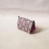 Cosmetic Bag Floral Stripe Raspberry Small