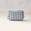 Cosmetic Bag Striped Circles Brown & Blue