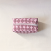 Cosmetic Bag Striped Circles Burgundy & Pink