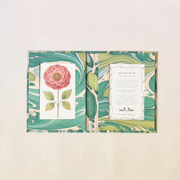 Marble Folding Picture Frame Green & Pink