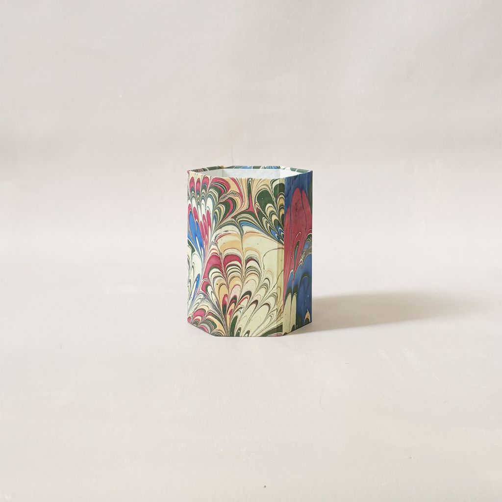 Marbled Pencil Holder Cream, Green & Blue