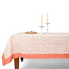 Pink Seashell Blockprint Tablecloth 70" x 120"