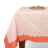 Pink Seashell Blockprint Tablecloth 70" x 120"