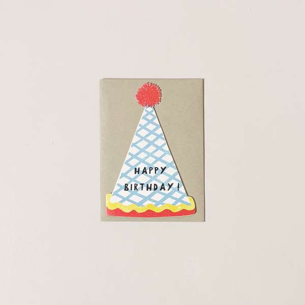 Birthday Hat Die Cut Note Card