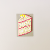 Birthday Star Cake Slice Die Cut Note Card
