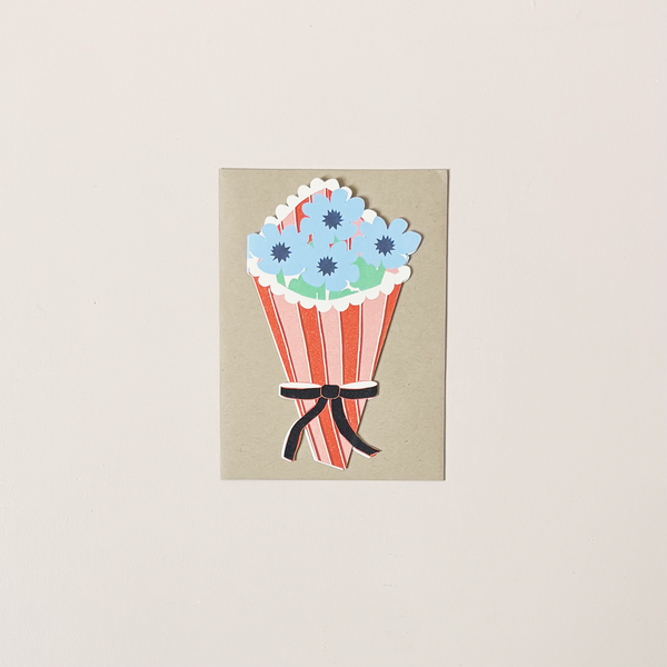 Flower Bouquet Die Cut Note Card