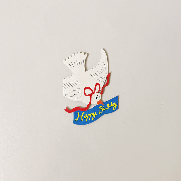 Happy Birthday Bird Die Cut Note Card