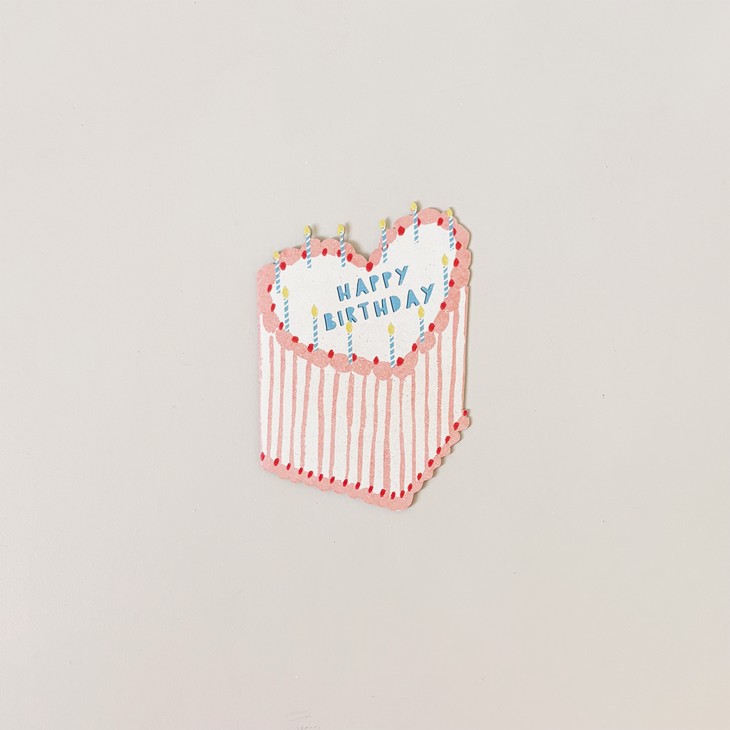 Heart Cake Die Cut Note Card